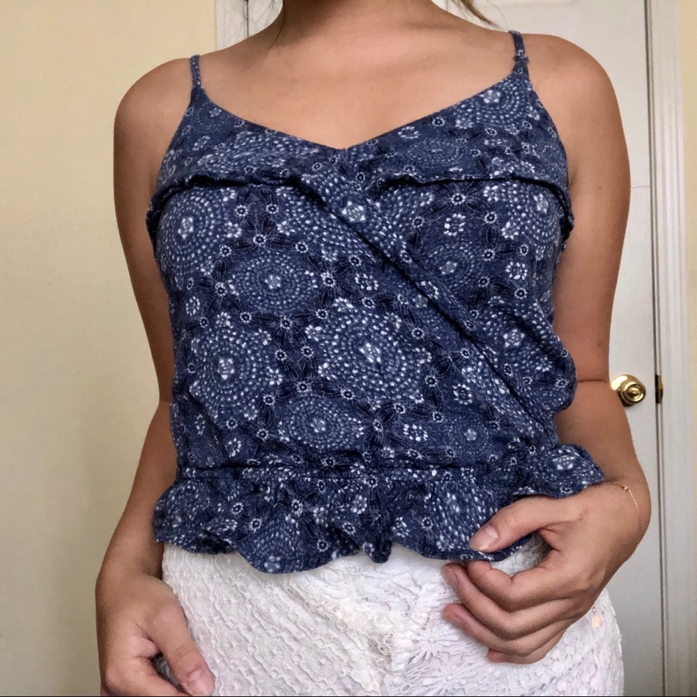 Hollister & Co blue tank pattern tank top